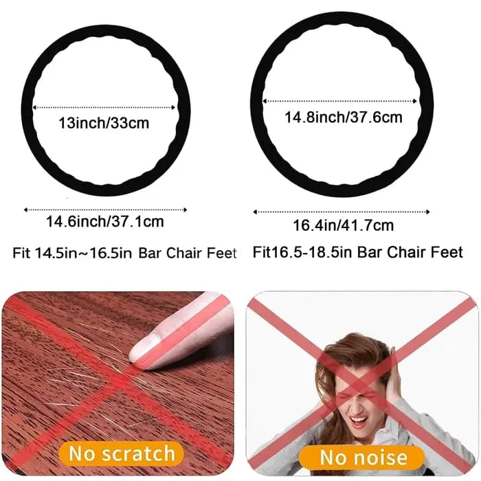 1 pièce de protection pour les jambes des tabourets de bar, anneau extensible en silicone antidérapa