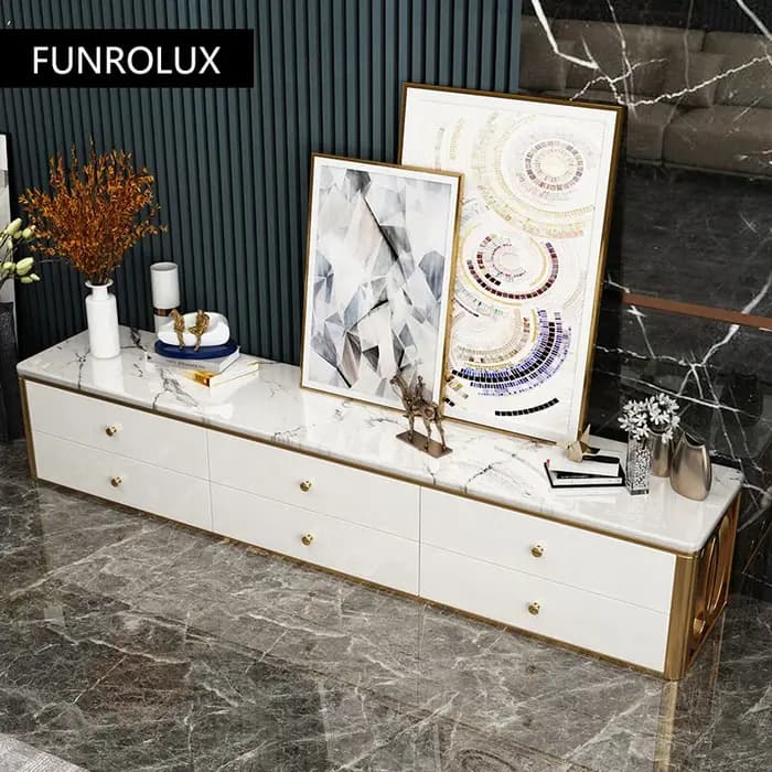 Meuble TV en marbre de style moderne