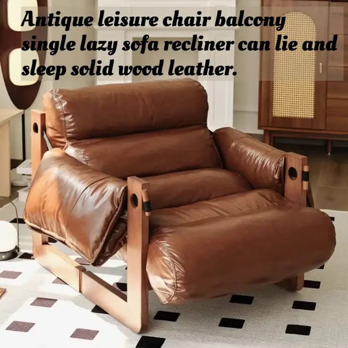 Fauteuil inclinable American Vintage Jersey en bois massif