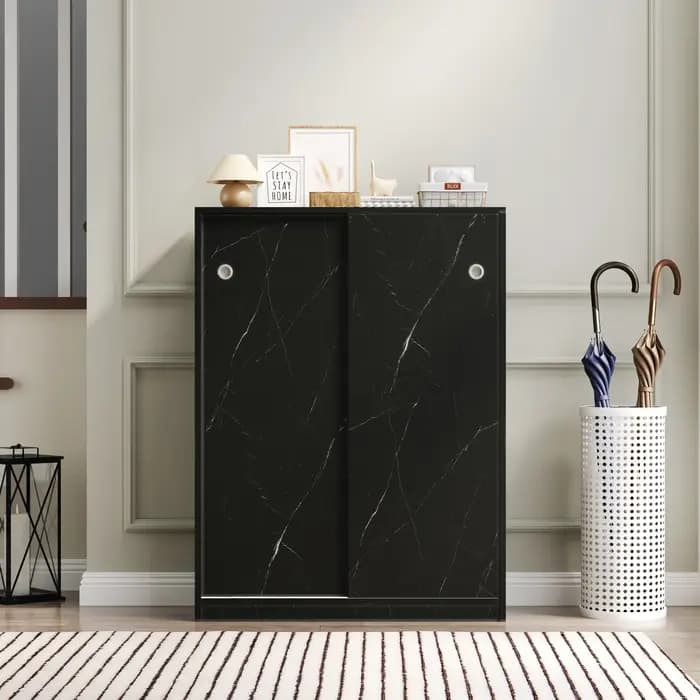 Meuble à chaussures en marbre à 6 niveaux, organisateur de rangement pour chaussures minimaliste ave