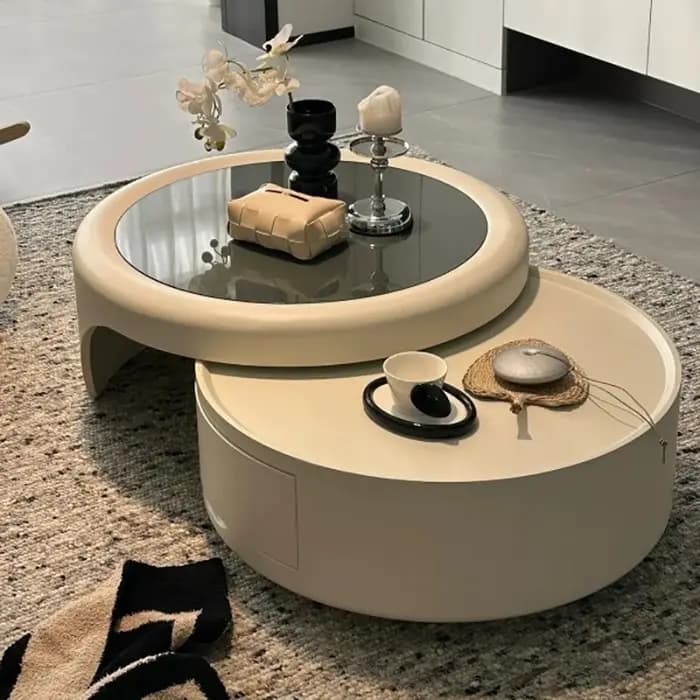 Table basse ronde moderne minimaliste Portable Design de luxe