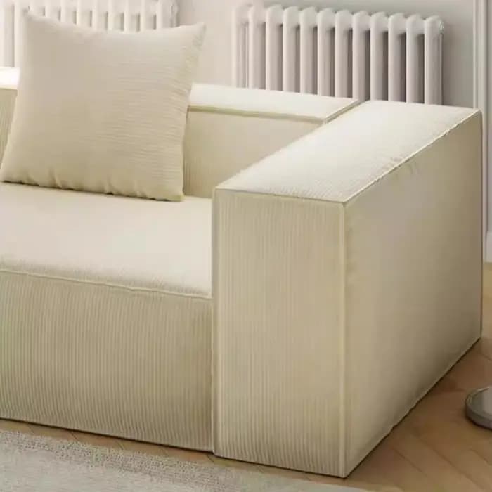 Canapé droit minimaliste italien en tissu couleur crème