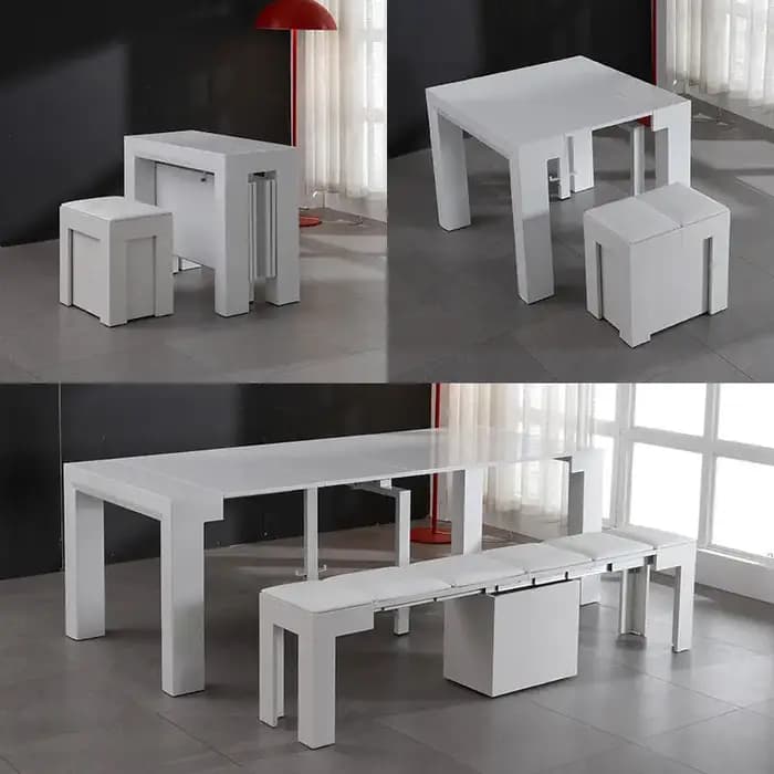 Table à Manger Télescopique Rectangulaire pour 8 Personnes