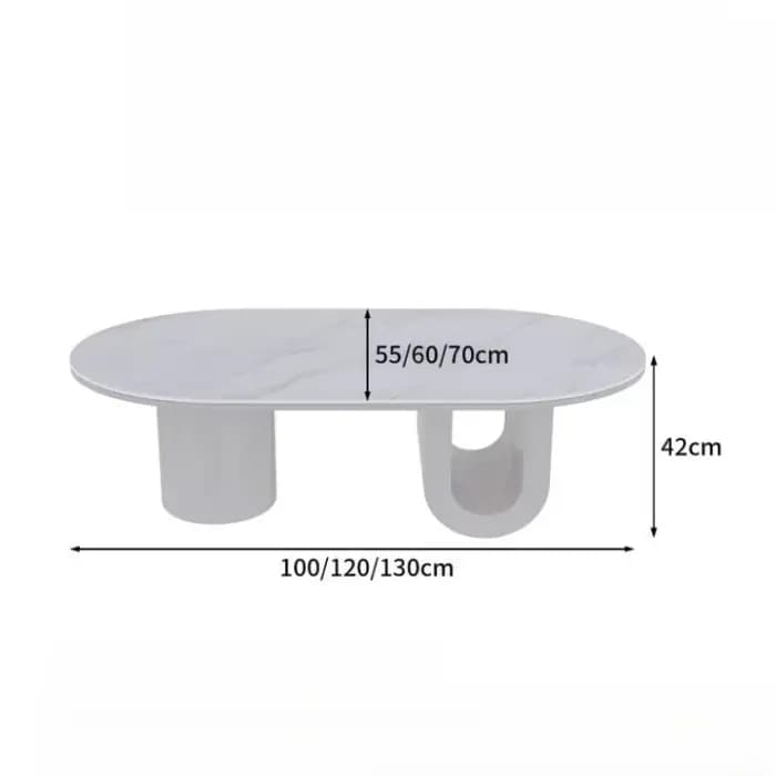 Table basse moderne ovale transparente blanche de qualité supérieure pour salon
