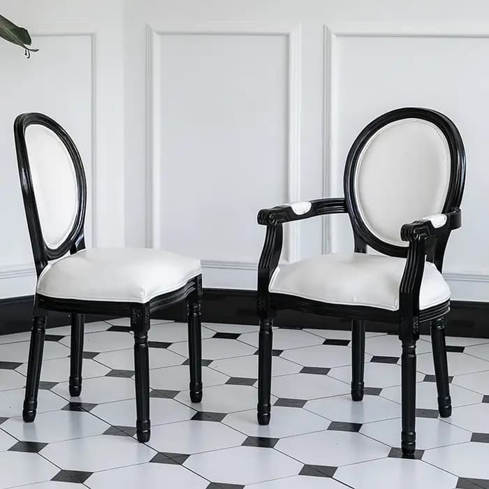Chaises de salle à manger design imperméables, dossier de luxe, bras de trône, chaise de jeu, meuble