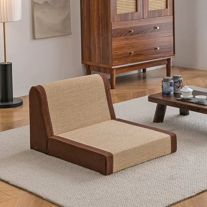 Chaise de sol japonaise en soie de bambou