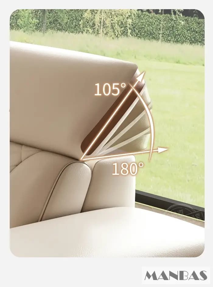 Ensemble de canapés en cuir véritable italien avec chaise longue inclinable
