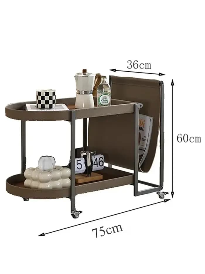 Table basse mobile en cuir de dégager en acier inoxydable