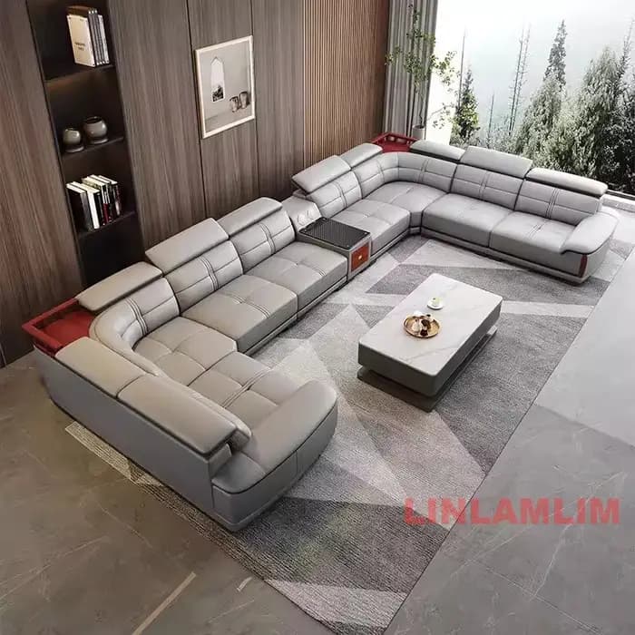 Ensemble de canapés modulaires d'angle à assise profonde