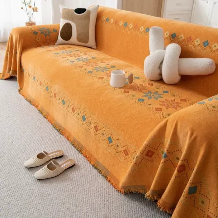 Housse de canapé bohème en tissu, serviette universelle Anti-rayures en Chenille pour toutes les sai