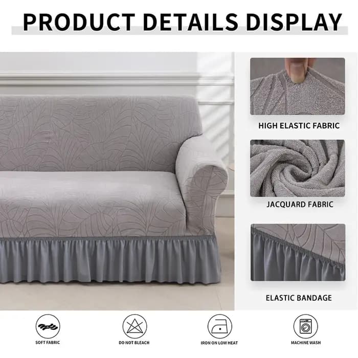 Housse de canapé Jacquard avec jupe
