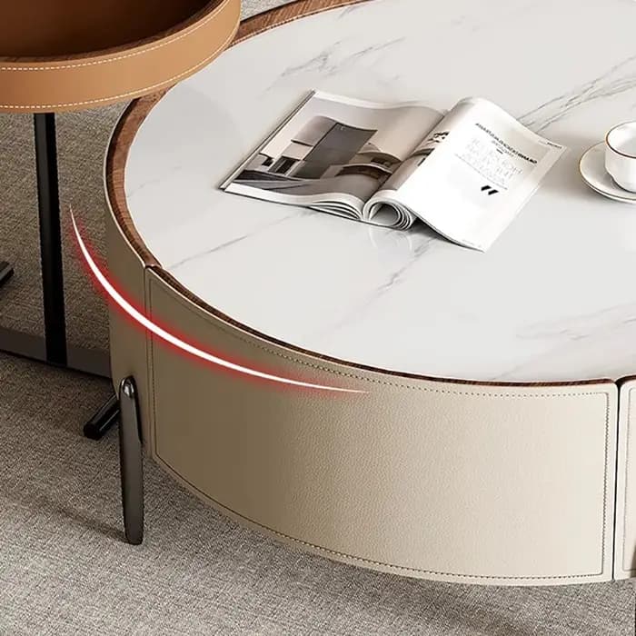 Table basse moderne De luxe tiroirs esthétiques