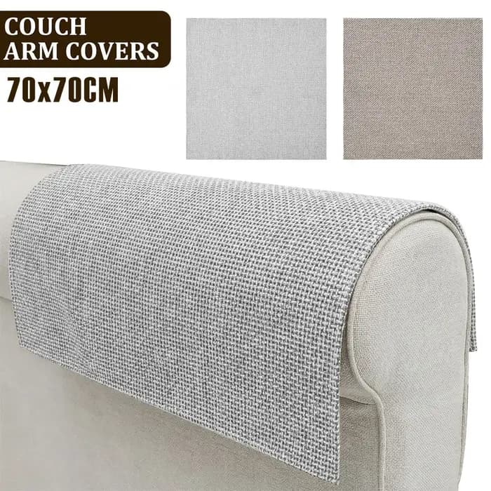 2 housses de protection antidérapantes pour accoudoirs de canapé 70x70CM