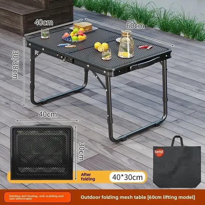 Table basse pliante de levage en alliage d'aluminium