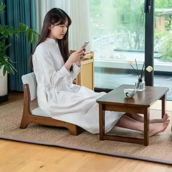 Chaise de baie vitrée fabriquée à la main en bois massif