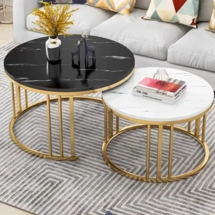 Europe du nord petite Table basse ronde bureau blanc maquillage Tables basses salle à manger salon Muebles Para El Hogar décor à la maison