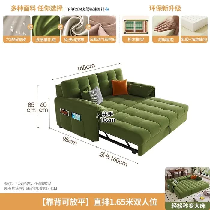 Canapés de détente pliants chambre à coucher multifonctionnel modulaire canapé individuel Convertibl