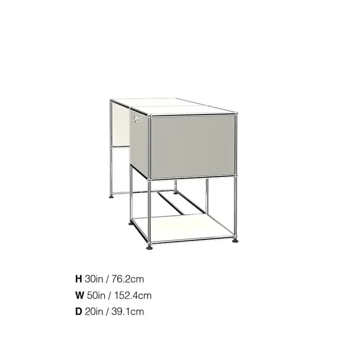Bureau modulaire moderne en métal avec armoire de rangement