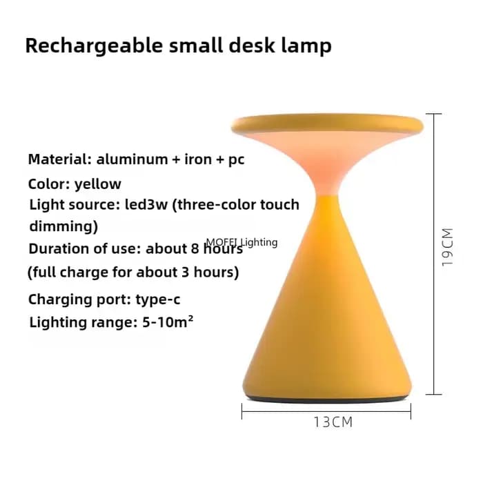 Lampe de table rechargeable design pour chambre à coucher, salon, canapé, bureau, chevet – Lumière LED moderne, luxueuse et haut de gamme