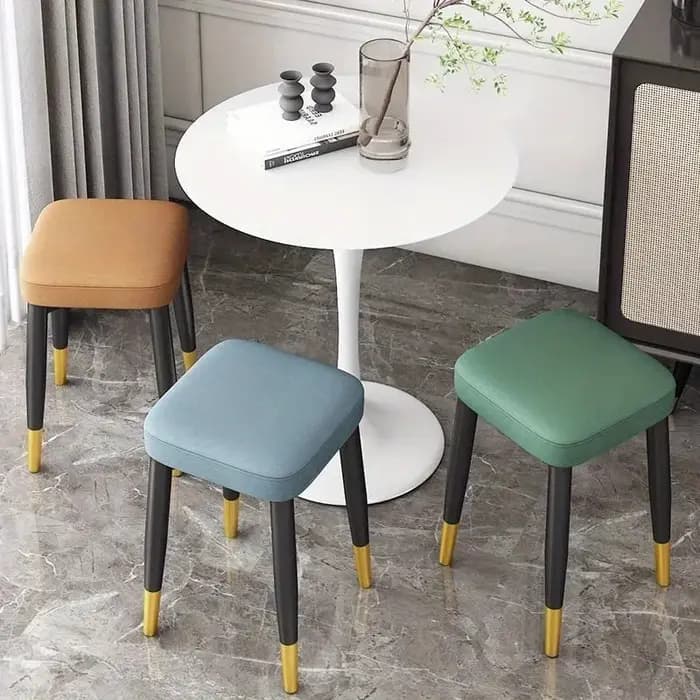 Tabouret rembourré moderne pour salle à manger, salon, chambre à coucher et bureau | avec couvre-p