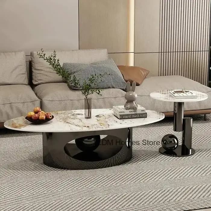 Tables basses design modernes, pieds luxueux, design moderne, métal, ovale nordique, table d'appoint