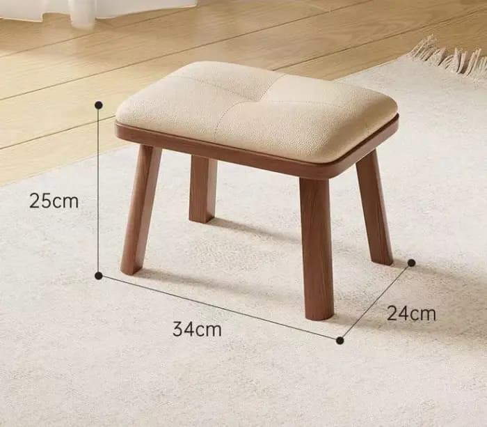 Tabouret bas en bois massif pour la maison - Robuste