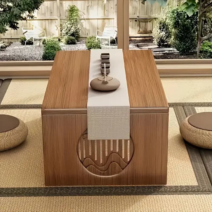 Table pliante polyvalente en bambou – Style japonais