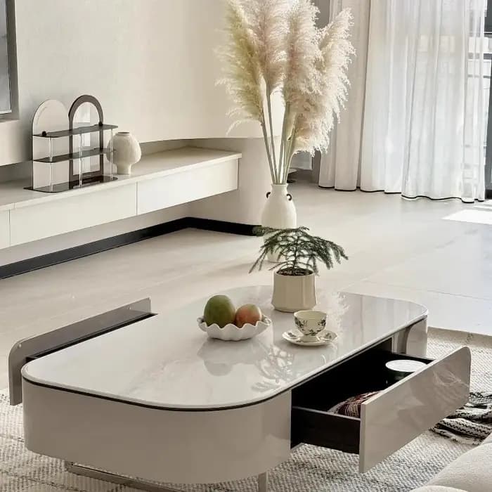 Organisateur de Table basse de luxe créatif, qualité étanche esthétique, Table basse transparente bo