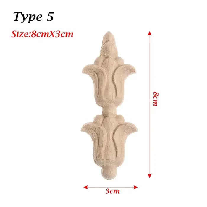 Décoration naturelle pour la maison, meubles, ornement Floral sculpté, artisanat en bois, sculpture