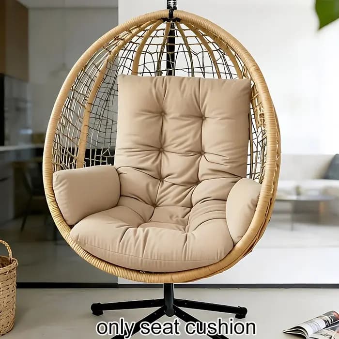 Coussin de remplacement pour fauteuil œuf, coussin pour fauteuil suspendu d'extérieur, coussin pour mobilier de patio, hamac, balancelle, 47x24x6 pouces, Cojines