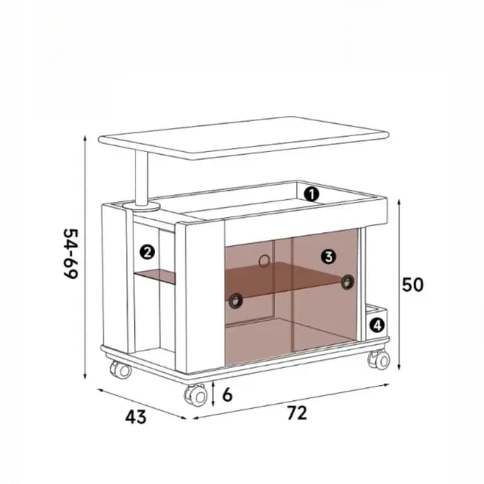 Table basse mobile en bois avec rangement