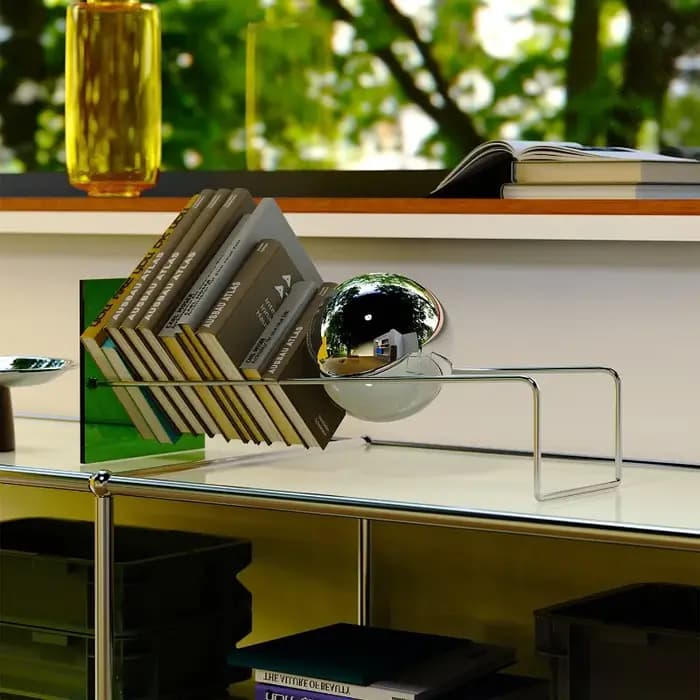 Étagère de rangement de bureau en acier inoxydable et acrylique