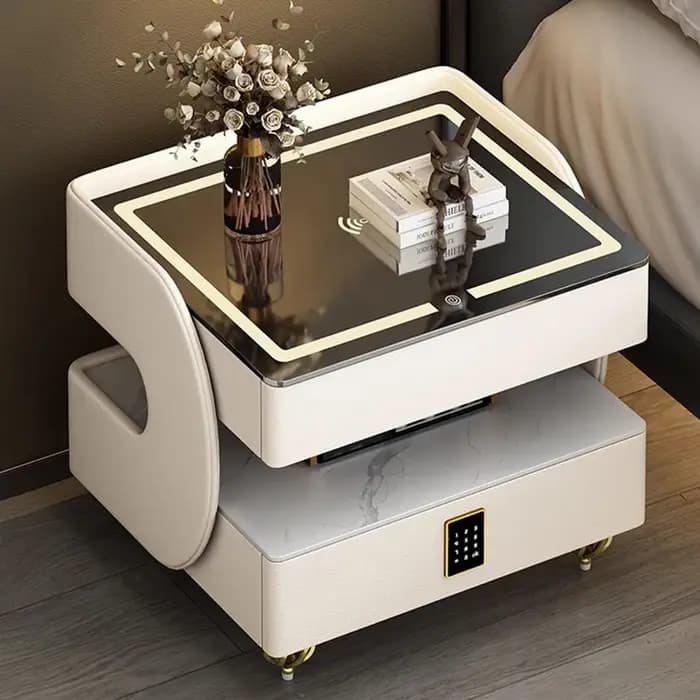 Tables De Nuit design moderne avec serrure Table De Chevet esthétique minimaliste Premium pieds en métal Glamour