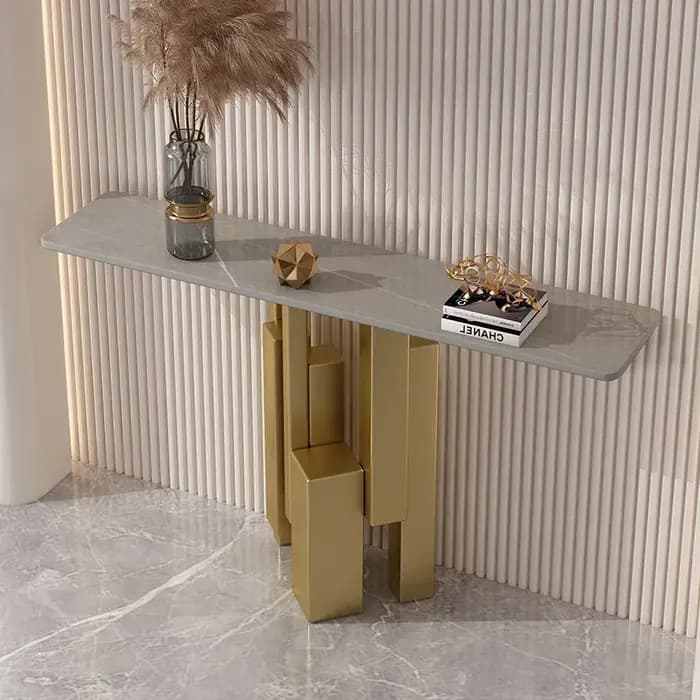 Table console élégante en métal