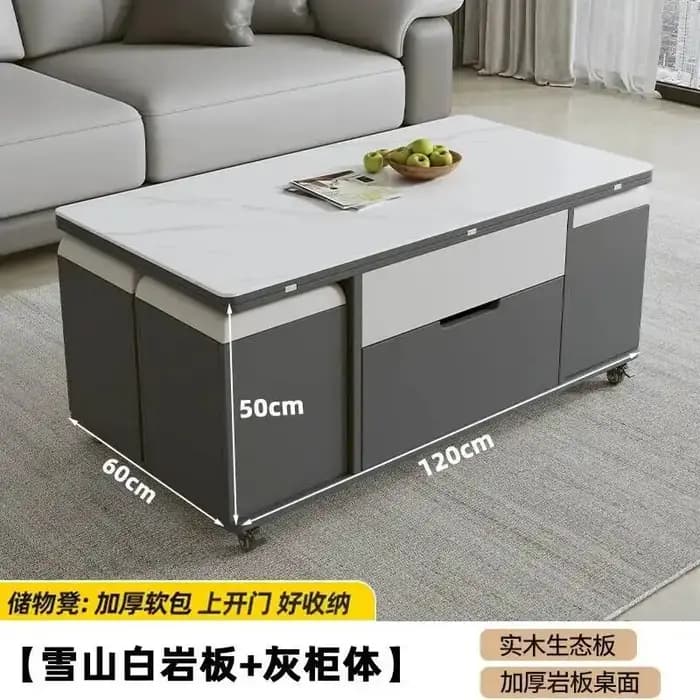 Tables Basses Modernes Multifonctionnelles avec Plateau Relevable et Rangement – Tables à Café Haut de Gamme, Design Unique et Tendance, Meubles Mesa Centro Elevable