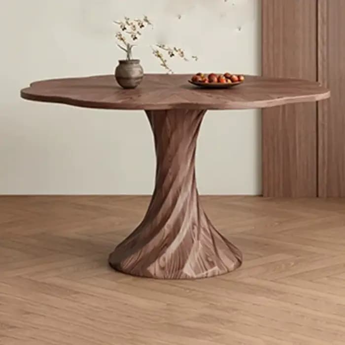 Table de salle à manger ronde en bois