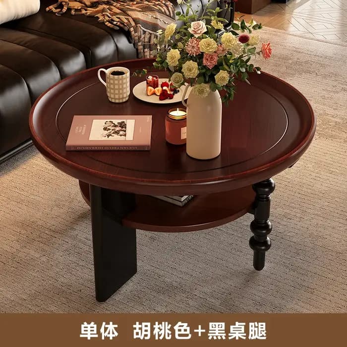 Table basse ronde Vintage Glamour français classique Table basse nordique milieu du siècle Table est