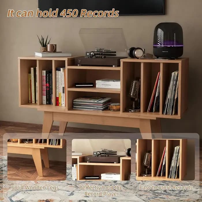 Support pour disques vinyles, grande table pour tourne-disques pouvant contenir jusqu'à 450 albums,