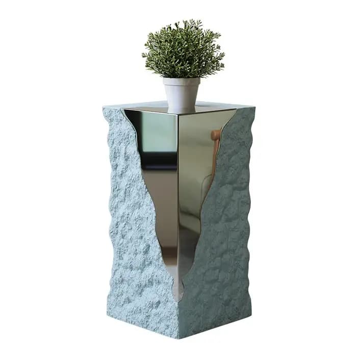 Table d'appoint pliante moderne en acier inoxydable