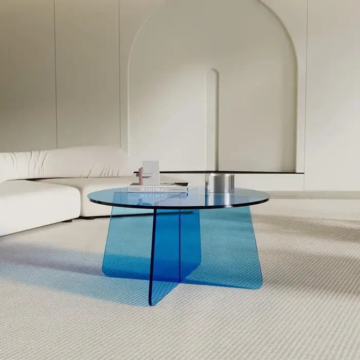 Table d'appoint minimaliste en acrylique de style crème, table d'angle de canapé pour salon, petite