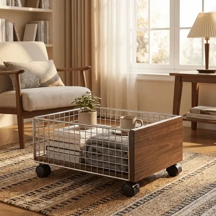 Chariot roulant sous-meuble grande capacité avec roulettes