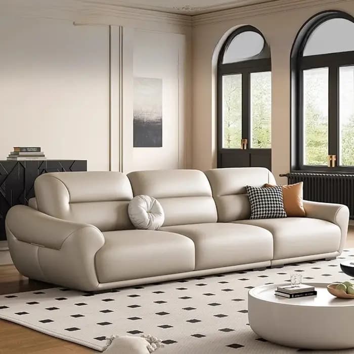 Canapés minimalistes italiens en cuir véritable multifonction chambres simples
