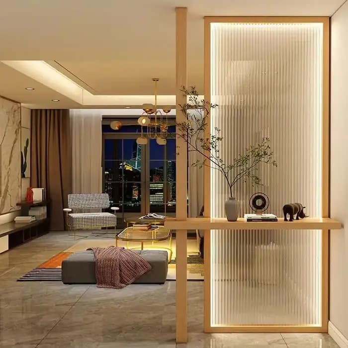 Cloison d'écran de salon en bois massif et verre, nouveau séparateur d'entrée de Style chinois, zone