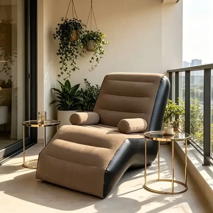 Canapé gonflable ergonomique haut de gamme, résistant à l'usure et facile à entretenir, adapté à divers environnements tels que les intérieurs modernes.