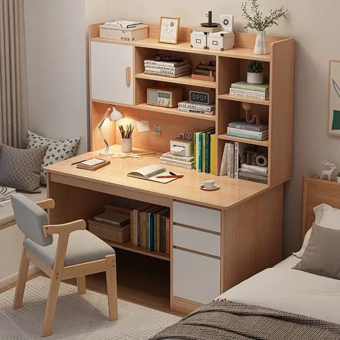 Bureau d'ordinateur, bureau à domicile, bibliothèque pour étudiants, bibliothèque intégrée, bureau d