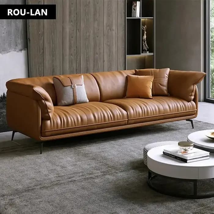 Canapé en cuir de salon minimaliste moderne