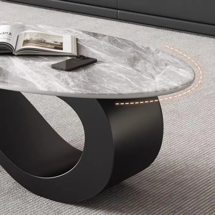 Table basse en dalle de roche de luxe européenne