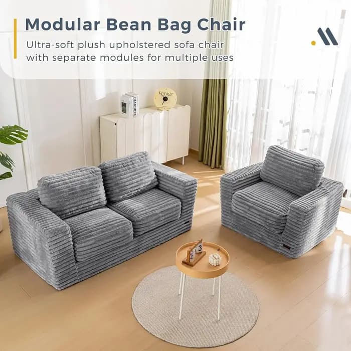 Fauteuil pouf géant rembourré, canapé d'appoint, coussins de sol, accoudoirs, grand canapé en peluch