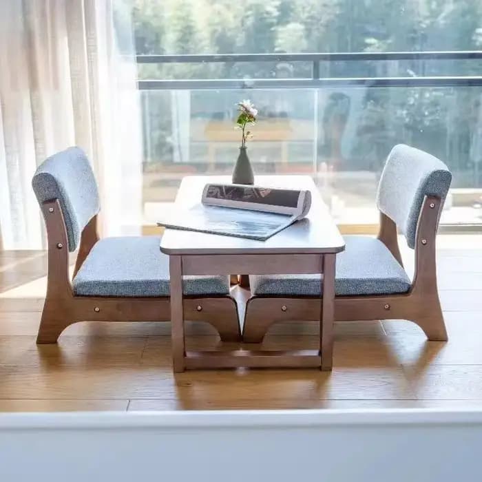 Chaise de baie vitrée fabriquée à la main en bois massif