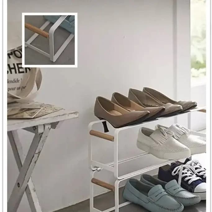 Meubles de maison Simple anti-poussière étagère à chaussures créative fer étagère de rangement de ch